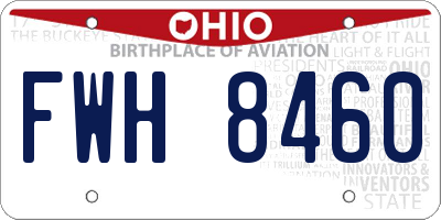 OH license plate FWH8460