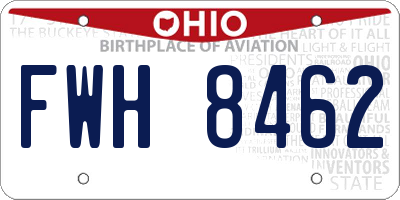 OH license plate FWH8462