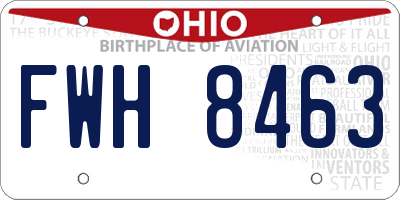 OH license plate FWH8463
