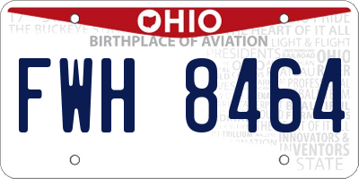OH license plate FWH8464