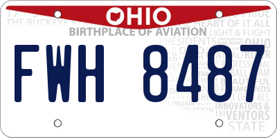 OH license plate FWH8487