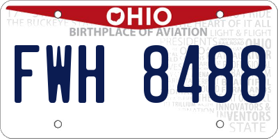 OH license plate FWH8488