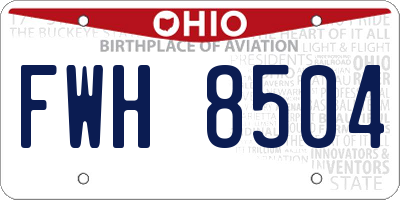 OH license plate FWH8504