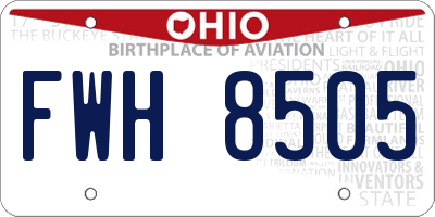 OH license plate FWH8505