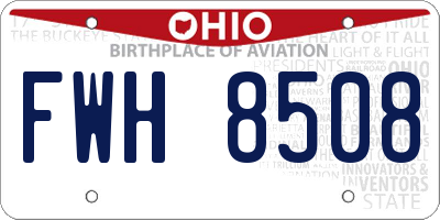 OH license plate FWH8508