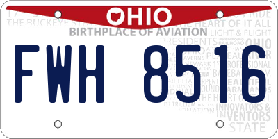 OH license plate FWH8516