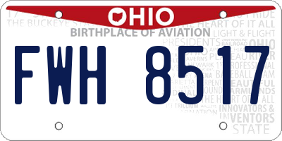 OH license plate FWH8517