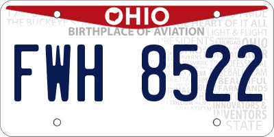 OH license plate FWH8522