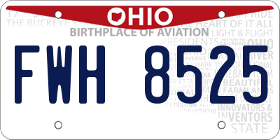 OH license plate FWH8525