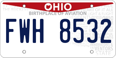 OH license plate FWH8532