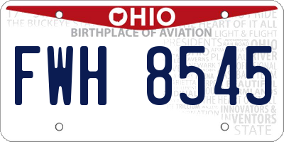 OH license plate FWH8545