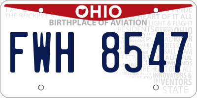 OH license plate FWH8547