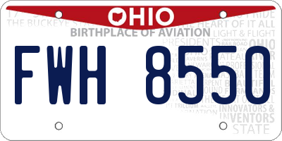 OH license plate FWH8550