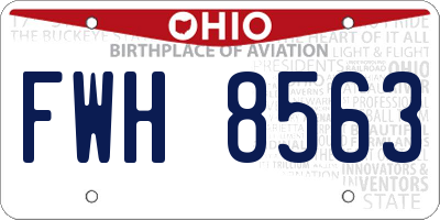 OH license plate FWH8563