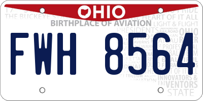 OH license plate FWH8564