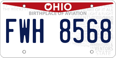 OH license plate FWH8568