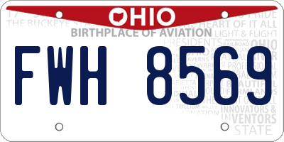 OH license plate FWH8569