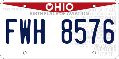 OH license plate FWH8576