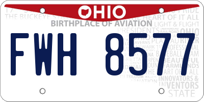 OH license plate FWH8577