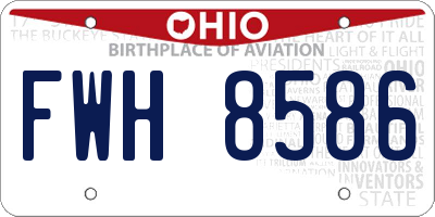 OH license plate FWH8586