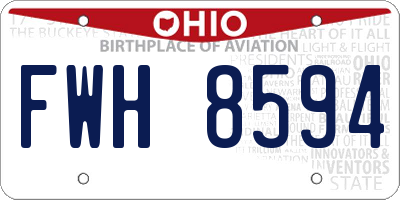 OH license plate FWH8594