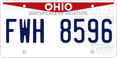 OH license plate FWH8596