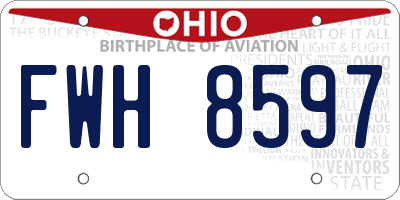 OH license plate FWH8597
