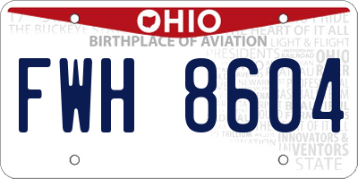 OH license plate FWH8604