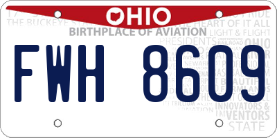 OH license plate FWH8609