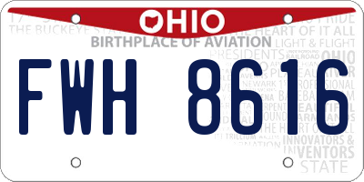 OH license plate FWH8616