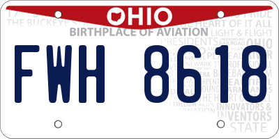 OH license plate FWH8618