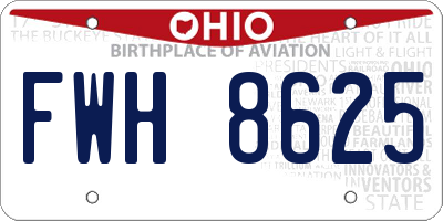 OH license plate FWH8625
