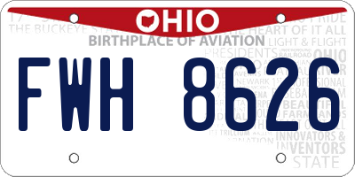 OH license plate FWH8626