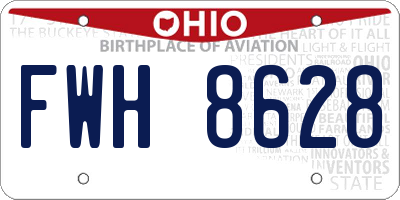 OH license plate FWH8628
