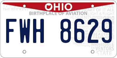 OH license plate FWH8629