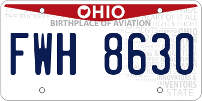OH license plate FWH8630