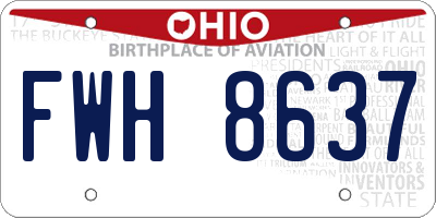 OH license plate FWH8637