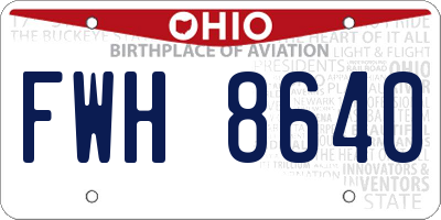 OH license plate FWH8640