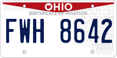 OH license plate FWH8642