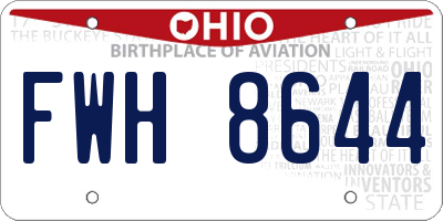 OH license plate FWH8644