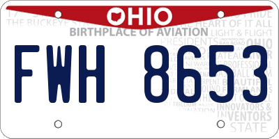 OH license plate FWH8653