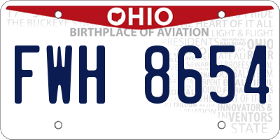 OH license plate FWH8654