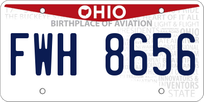 OH license plate FWH8656