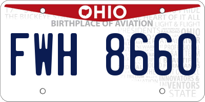 OH license plate FWH8660