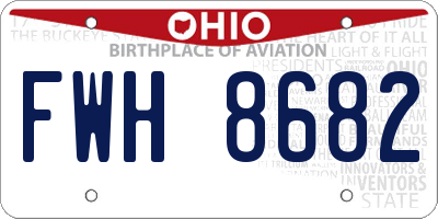 OH license plate FWH8682