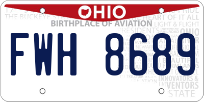 OH license plate FWH8689