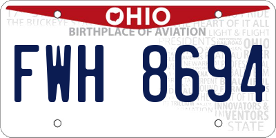 OH license plate FWH8694