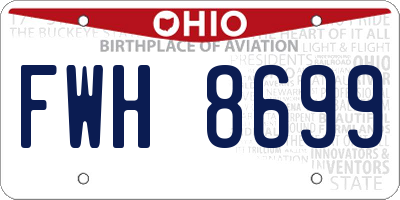 OH license plate FWH8699