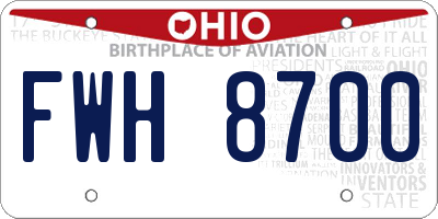 OH license plate FWH8700