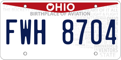 OH license plate FWH8704